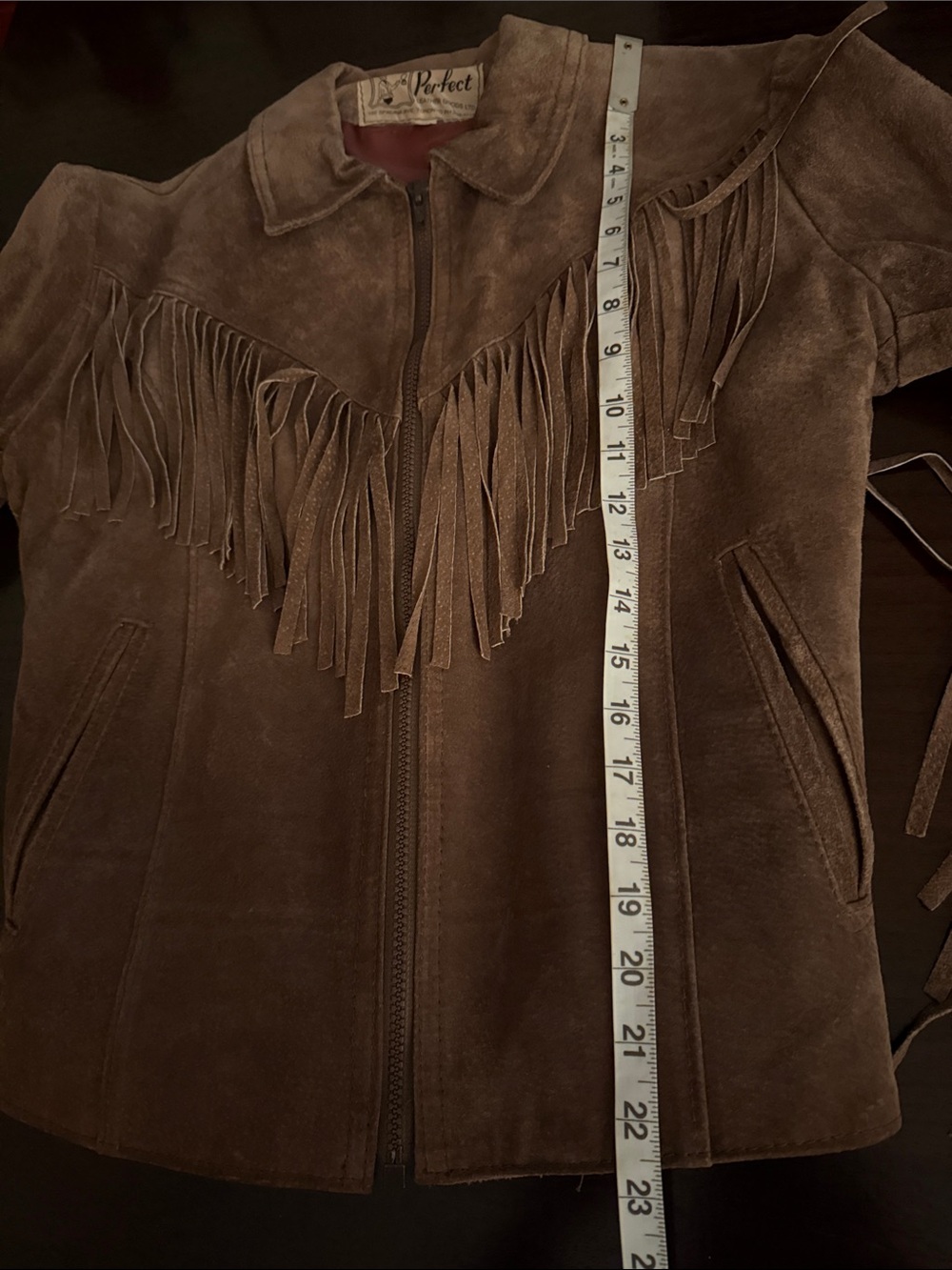 Perfect leather vintage Brown Suede Fringe Leather Jacket - Women's - Picture 9 of 11